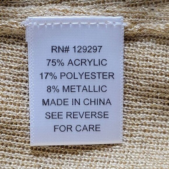 Iman Gold Shimmer Sleeveless Blouse Sz S - Picture 5 of 10